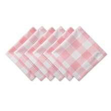 Table Napkins - Pink White Buffalo Check - View 1