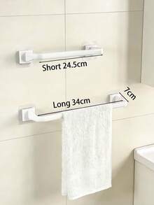 1 pieza Toallero de baño, estante organizador montado en la pared sin taladro, estante de almacenamiento de baño, estante para zapatos sobre la puerta, adecuado para el baño - Multicolor - Ver 6