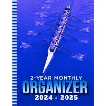 2-Year Monthly Organizer 2024-2025: 8.5x11 Large Dated Monthly Schedule With 100 Blank College-Ruled Paper Combo/ 24-Month Life Organizing Gift/Crew Rowing Team in Boat - Blue Water Theme Art Cover - como en la foto - Ver 5