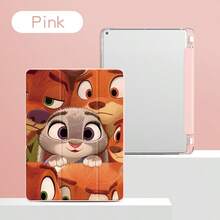 Disney 这款平板电脑保护套采用兔子和狐狸图案设计，兼容 iPad Pro 13/12.9/11/10.5/10.2/9.7/8.3/7.9 英寸，适用于 2025/2024/2023/2022/2021 款 M5/M4/M3/M2 型号，也兼容 iPad Air 2/3/4/5/6/7（2017/2018/2019/2020 款）、5/6/7/8/9/10/11 款以及 iPad mini 4/5/6/7 款。可爱卡通风格，男女通用。可折叠双面全包防摔硅胶软壳。 - 粉色 - 查看 1