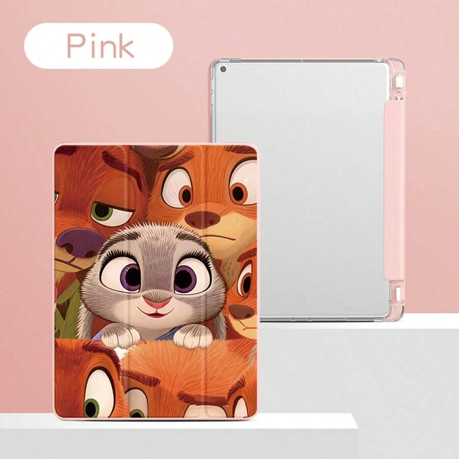 Disney 这款平板电脑保护套采用兔子和狐狸图案设计，兼容 iPad Pro 13/12.9/11/10.5/10.2/9.7/8.3/7.9 英寸，适用于 2025/2024/2023/2022/2021 款 M5/M4/M3/M2 型号，也兼容 iPad Air 2/3/4/5/6/7（2017/2018/2019/2020 款）、5/6/7/8/9/10/11 款以及 iPad mini 4/5/6/7 款。可爱卡通风格，男女通用。可折叠双面全包防摔硅胶软壳。 - 粉色 - 查看 1