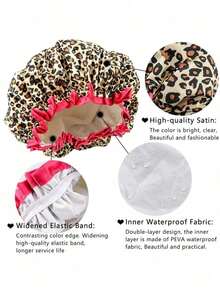4 Pieces Shower Cap For Women, Elastic And Reusable, Hair Bath Caps, Double Waterproof Layers Bathing Hat Sleep Bonnet - Multicolor - View 2