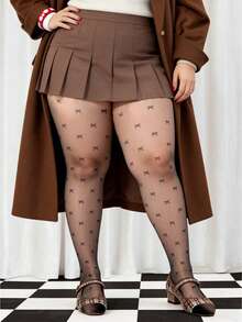 1 par de medias con detalle de lazo de talla grande, sexy, de estilo elegante y lindo para uso diario, citas, primavera, otoño y fiestas - Multicolor - Ver 10