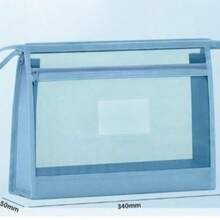 A4 Size Transparent Grid Zipper File Bag, Portable Themed Sorting Handbag, Large Capacity Student File Organizer Bag, Suitable For School, Exam Papers, Homework And Textbooks, 4 Color Options Available - Multicolor - View 8