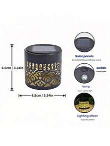 1/2/4 piezas Luz de pared solar con proyección de patrón de mandala, IP65 resistente al agua, encendido/apagado automático, luz nocturna para exteriores para jardín, patio, porche, decoración de pared, lámpara decorativa estética para pared exterior, regalo perfecto para amantes del hogar y el jardín - Multicolor - Ver 10