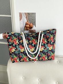 Túi tote đi biển cỡ lớn chống thấm nước, túi xách nữ có khóa kéo, chống thấm nước và cát, thích hợp cho hồ bơi, họa tiết ngẫu nhiên. - Nhiều màu - Xem 7