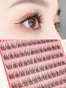 36pcs/120pcs Glue-Free Eyelash Extensions, Mink Lashes, Natural Look, Segmented Single Cluster (Random Bottom Card) - C - View 4