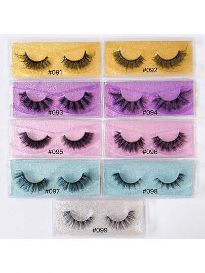 1 Pair 15mm Fluffy Flared Faux Mink Eyelashes, Strip Eyelashes, Eyelashes, False Eyelashes, False Eyelashes