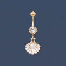 1件装女士水钻贝壳心形蝴蝶肚脐环性感甜美身体饰品火辣女孩穿刺饰品 - 彩色 - 查看 3