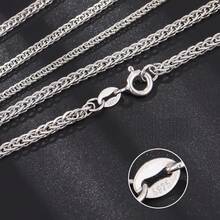 1pc S925 Sterling Silver Ruler Braided Rope Chain Necklace, Women's Chopin Necklace, Hypoallergenic Material, Durable And Fade-Resistant, Suitable For Daily Layering Jewelry, Gift For Her, Length 16/18/20/22/24/26/30 - Silver - View 6