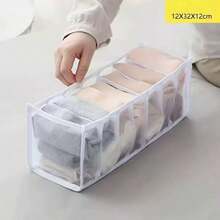 1 pieza/3 piezas Caja de almacenamiento plegable, organizador de cajones para bufandas y ropa interior, bolsa de almacenamiento de armario con rejilla, unicolor para uso en todas las estaciones - Multicolor - Ver 7