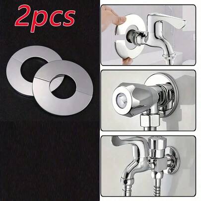 5 chiếc nắp trang trí bằng thép không gỉ cho vòi nước, ống xả khí gas và bình nước nóng - Bền, dễ lắp ráp, thiết kế hình tròn.