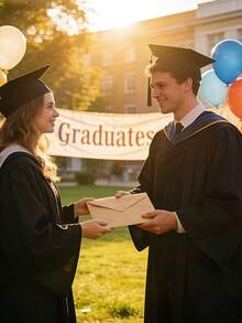 1 Set Customized Graduation Season Greeting Card, Personalized Commemorative Card With Photo And Text, 2026 Graduation Season Blue And Pink Stickers, Graduation Card, Customizable Graduation Motto. Text Content, Graduation Party Invitation Card Set, Envelopes Included. - Multicolor - View 9