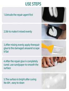 2-Part Epoxy Filler Kit For Tile Repair, Suitable For Ceramic, Tile, Metal, Wood, Concrete Crack Filling, Waterproof, Handmade Moldable Quick-Drying Multi-Purpose Household Epoxy Adhesive - Multiple Forms - View 7