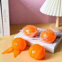 4pcs Trending Peeled Orange Squishy Toys, Fun Stress Relief Squeeze Toys - Multicolor - View 5