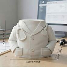 Nurse Uniform Shaped Pen Holder. Nurse's Day Gift. Desk Decor Pen Holder In Nurse White Coat Style. Stationery Storage For Medical Workers, Suitable Gift For Medical Students. Suitable For Medical Workers. - White Coat-shaped Pen Holder - View 13