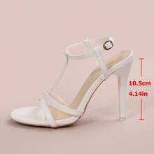 Sandal hở mũi thanh lịch với quai chéo, kiểu dáng tối giản, phù hợp cho tiệc tùng, dạ hội, đi làm, du lịch, đa năng. - trắng - Xem 9