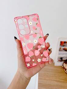 1 chiếc ốp lưng điện thoại TPU màu hồng trong suốt họa tiết dâu tây, chống sốc, có ngăn đựng thẻ, tương thích với Apple 6s, 7, 8 Plus, X, XR, XS, 11, 12, 13, 14, 15, 16, 17 Pro Max Mini Plus Air, Galaxy A14, A54, A56, A31 4G, A23, Note 8 Pro, Note 14 Pro 4G, Note 12 4G, A98, S24, S25 Ultra, 15 Pro Ultra, 17 Pro Max - Nhiều màu - Xem 4