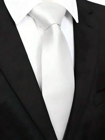 1pc Men's Solid Color Necktie, 8cm Width Formal Business Tie, Wedding Tie,Accessories,Festival,Graduation Gift,Accessories