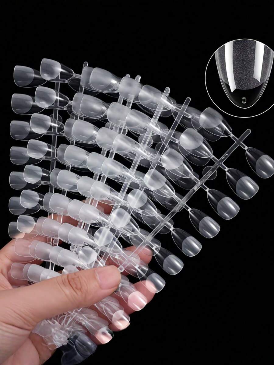 240pcs/12 Sizes Matte Almond Shaped Short Nail Stickers, Self-Adhesive Nail Art Decals, Suitable For Home And Salon Use, Available In 240pcs/120pcs Press On Nails