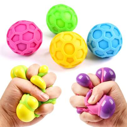 Juguetes Squishy - Bola de malla colorida, bola de polvo que cambia de color, juguetes de alivio del estrés de goma suave TPR de rebote lento, diseñados para aliviar la ansiedad y la inquietud, adecuados para trabajadores de oficina y estudiantes como juguetes de alivio del estrés, juguetes Squishy de rebote lento para apretar - Regalo de cumpleaños - Regalo de Navidad - Regalo de fiesta - Mejor regalo - Regalo de cumpleaños o relleno de fiesta - Juguetes portátiles de descompresión para viajes