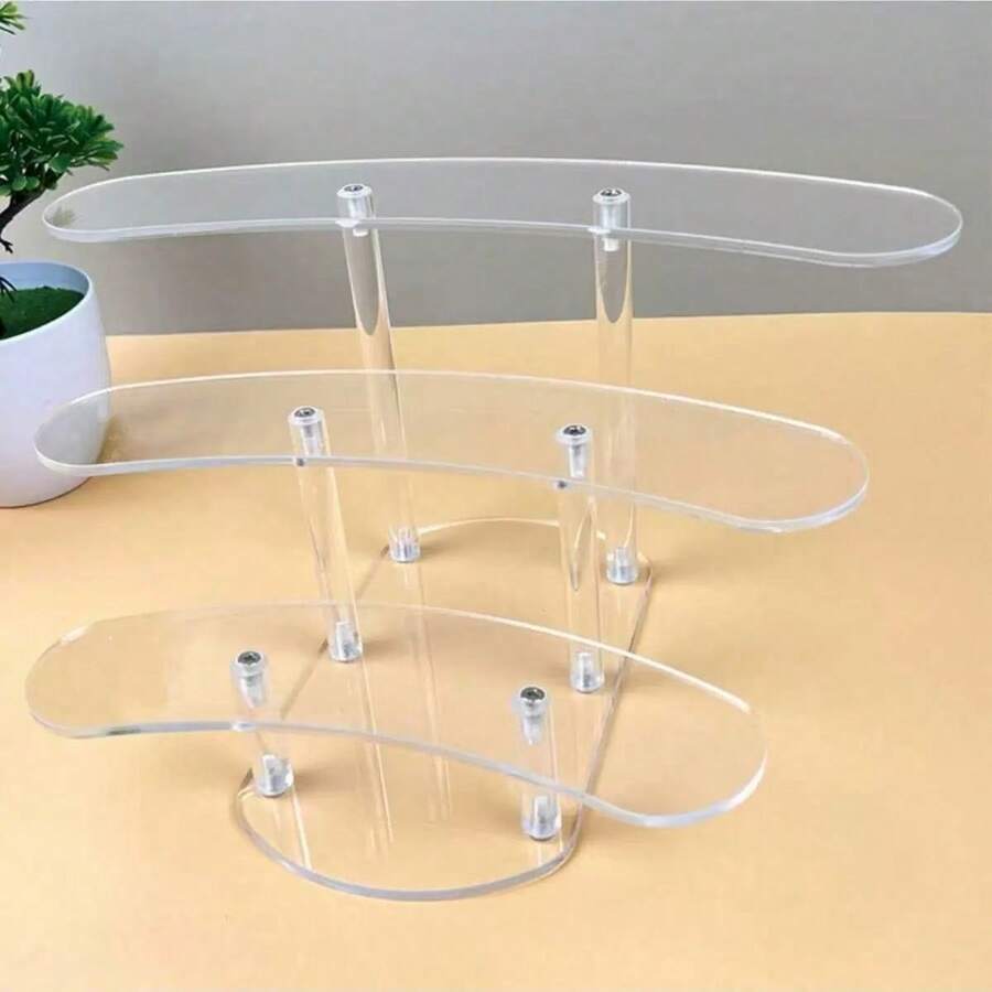 亚克力蛋糕架，透明圆形甜点展示架，多层婚礼生日自助餐架 - 無色 - 查看 1