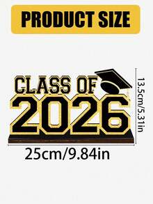 2件套 2026毕业季装饰品，黑金配色 - 专为2026届毕业生设计的木质桌面摆件，是高中和大学毕业派对的理想之选 - 多色 - 查看 3