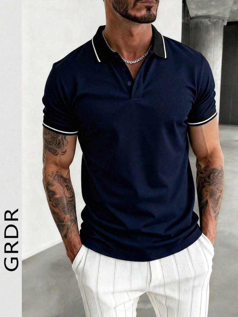 GRDR Men's Fashionable Polo Short Sleeve T-Shirt | Exquisite Design | Summer Essential | Easy To Match | Showcase Your Style