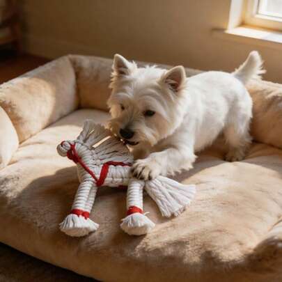 Horse-Shaped Cotton Rope Dog Chew Toy, Durable Teeth Cleaning Pet Toy, Interactive Puppy Teething Toy