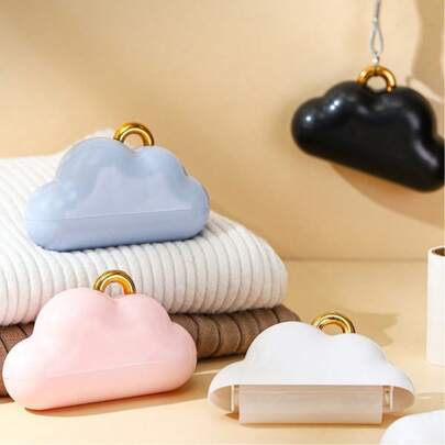 (4 cái + 12 cuộn thay thế) Dụng cụ loại bỏ xơ vải hình đám mây mới, dụng cụ loại bỏ xơ vải quần áo cầm tay dùng trong gia đình, dụng cụ loại bỏ lông thú cưng, dụng cụ hút bụi dạng con lăn.