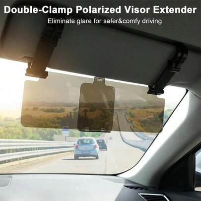 防眩光汽车遮阳板延长器，二合一日夜偏光汽车遮阳板，安全驾驶遮阳延长器，防眩光遮阳罩，防止雪盲、阳光和紫外线照射