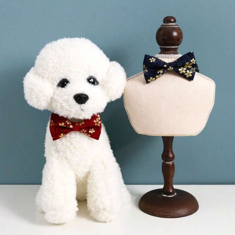 1件装时尚可爱宠物狗/猫可调节项圈，带领结配饰，宠物绅士/公主领结项圈