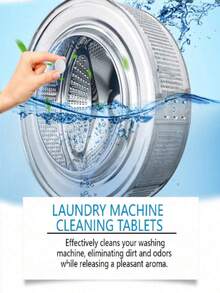 12pcs Washing Machine Cleaning Tablets, Deep Clean Drum And Agitator, Remove Limescale Residue And Odors, Fast Foaming, Long-Lasting Freshness, Lemon Scent. Washing Machine Cleaner, Laundry Detergent, Descaler, Deodorizer, Fragrance, (Best For New Models) - Solid State - View 3