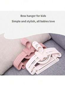 10pcs/20pcs/30pcs Plastic Children's Hangers, Baby Clothes Drying Rack, Cute Small Hangers For Kids Wardrobe Organization, Retractable Seamless Closet Storage Solutions, Home Space Saving Clothing Display Stand - Multicolor - View 2