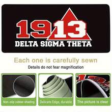 An Xl-Sized Mouse Pad Featuring The Delta Sigma Theta 1913 Sorority, Made Of Non-Slip Rubber And Washable, In Black And Red With White Triangular Insignia.It'S Perfect For Office And Dorm Decor, As A Gift For Members, And Suitable For Christmas - Mouse Pad - View 4