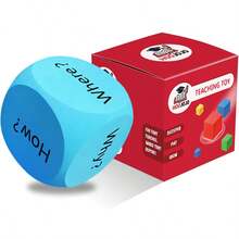 hoojojo 1pc Question Dice, Reading Comprehension ESL Teaching Aid, Sentence Construction Educational Game Toy For Teachers And Students, 6-Sided, Who What Where When Why How - Multicolor - View 13