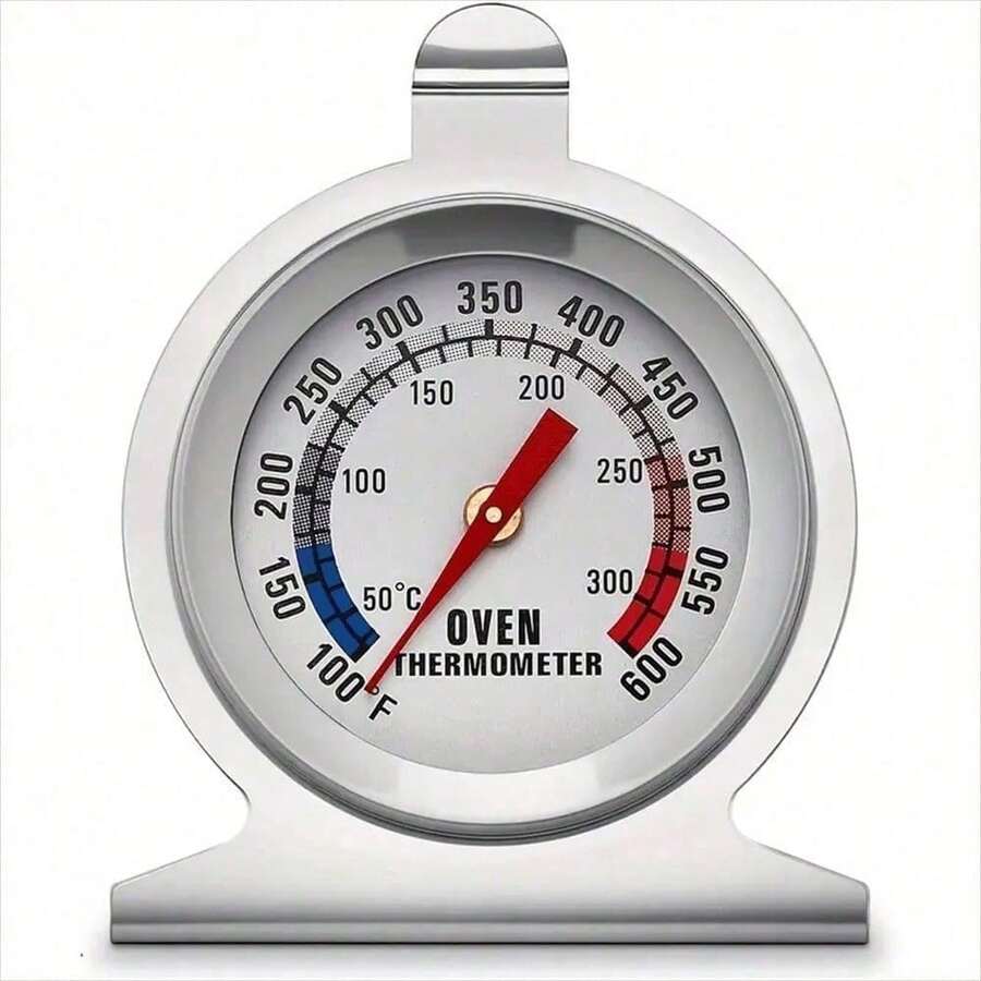SOKANY 1pc Oven/Oven Thermometer, Temperature Range 50-300°C/100-600°F. Made Of 430 Stainless Steel, High-Temperature Resistant Glass, Auto-Sensing, Precise Temperature Measurement. Suitable For Kitchen Cooking And Baking, An Essential Baking Tool Accessory.