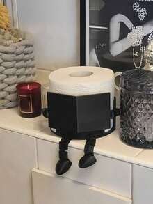 Soporte para papel higiénico con forma de libro y taza de café - Hecho de plástico, diseño independiente, adecuado para baño, dormitorio y sala de estar, puede sostener rollos de papel higiénico de tamaño estándar, decoración y regalo divertido para el baño, forma vívida y estructura resistente - Multicolor - Ver 5