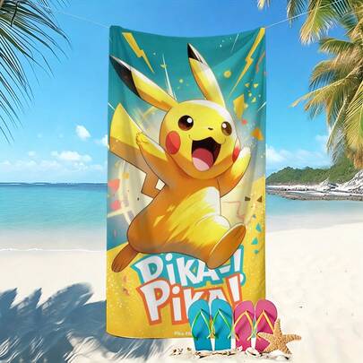 1pc Cute Beach Towel: Made Of Super Soft Microfiber Material, Designed With Adorable Cartoon Patterns. This Durable, Quick-Drying Towel Is Perfect For Use At The Beach, Swimming Pool Or Leisure Center. Sand-Proof And UV-Resistant, Lightweight And Comfortable, Ideal For Surfing, Swimming, Yoga And Other Activities.