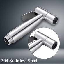 Handheld Bidet Sprayer For Toilet, Stainless Steel Adjustable Pressure Bidet Kit With Brass T-Valve, Multipurpose Toilet Spray For Feminine Hygiene, Baby Cloth Diaper Cleaning & Pet Wash - Silver - View 5