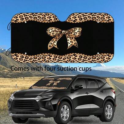 1 قطعة غطاء شمس للسيارة بطبعة نمر، ظلة شمسية صيفية للزجاج الأمامي، تحجب الأشعة فوق البنفسجية والحرارة لحماية داخل السيارة