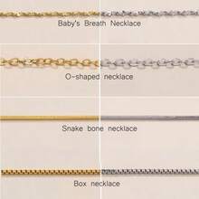 925纯银镀金/镀银女士精致项链，简约多层颈链，低过敏性日常银饰，时尚礼物 - 銀色 - 查看 6