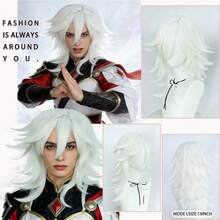 18英寸耐热直发合成动漫角色扮演假发，适合派对，中长蓬松层次直发带刘海，男女通用自然时尚假发，无需胶水，佩戴舒适，耐热，全机器制造，经典时尚假发，高密度柔软发丝。 - 彩色 - 查看 16