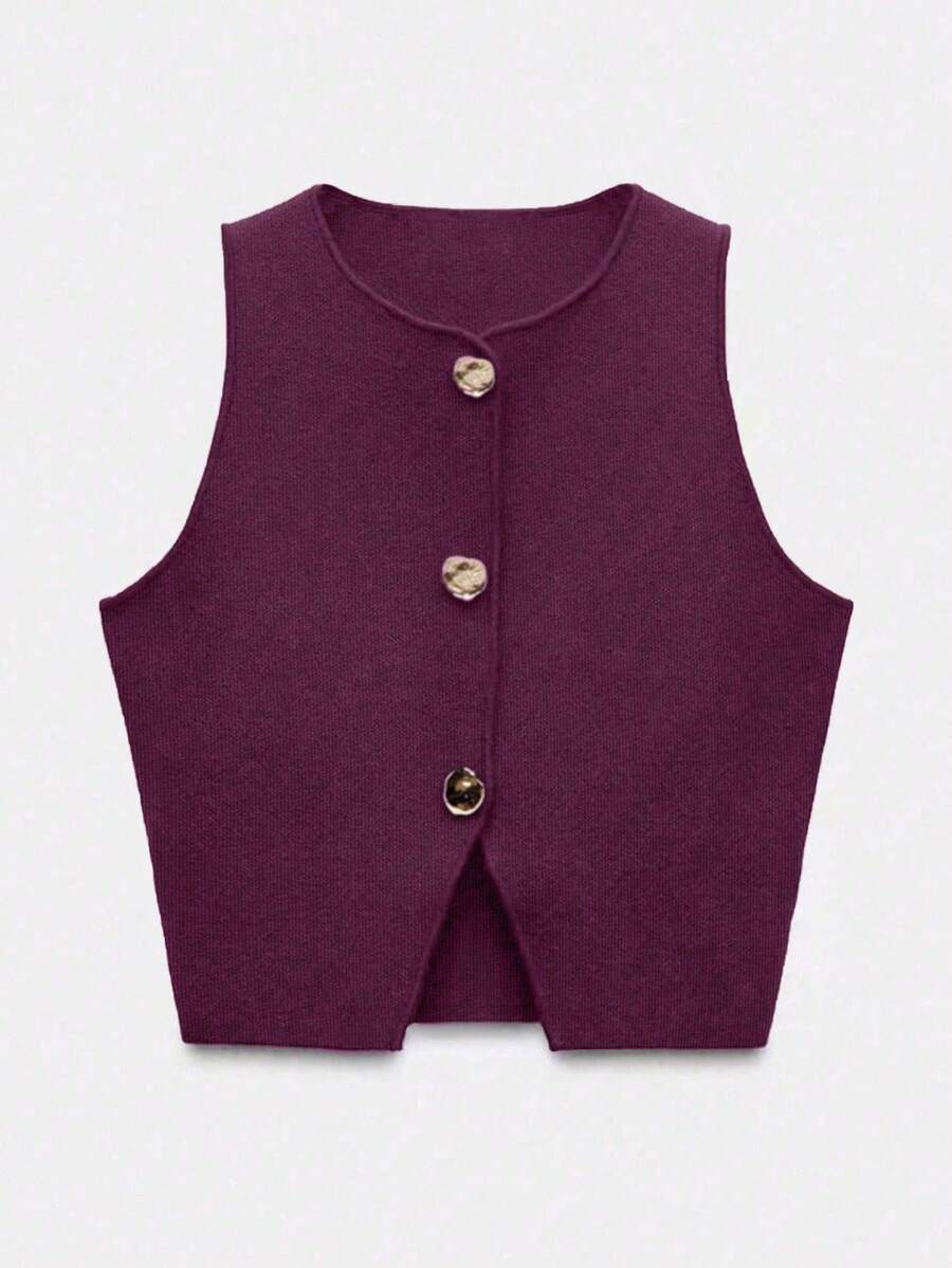 Freeform 女士无袖背心，独特优雅时尚，高端浪漫商务休闲度假毕业独立日等场合皆宜，尺码偏小，建议夏季选购大一码。 - 紫色 - 查看 1