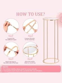 1/3 Pcs Gold Metal Tall Cake Stands Set, Round Pedestal Display Riser Stands With Smooth Edge, Suitable For Dessert Table Decoration, Party, Wedding, Birthday, Baby Shower, Holiday Celebration, Durable And Elegant Display Holder For Cakes, Cupcakes, Desserts - Gold - View 10