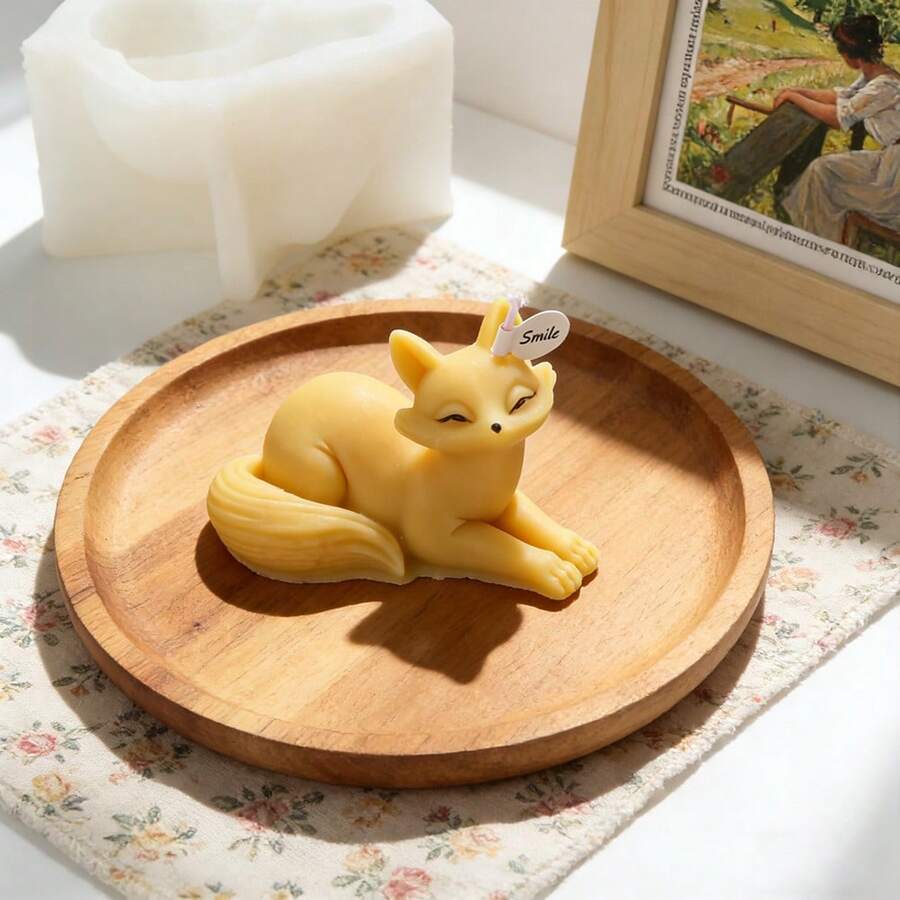 1pc Fox Candle Mold, Animal Fox Silicone Mold For Candle, Soap, Plaster, Epoxy Resin, DIY Crafts - Forest Animal-Themed Design For Home Decoration, Animal Lover Gifts, DIY Craft Making - Fox - View 1