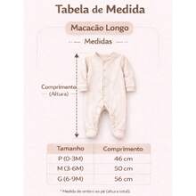 Kit 3 Peças Macacão Bebe Plush C/ Zíper Capuz Touca Pelúcia Fleece Macio Menino Menina - Rosa Bebê - Visão 2