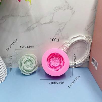 Peony Flower Silicone Mold, Candle, Wax Melts, Plaster, Soap, Home Decor Candle Mold