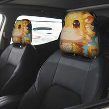 2 miếng bọc tựa đầu xe hơi in hình động vật, in hai mặt, bảo vệ tựa đầu ghế xe hơi. - Nhiều màu - Xem 2