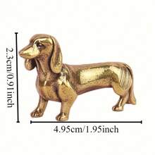 1 Piece Of Retro Corgi Dog Small Sculpture, Handmade Lost-Wax Process Dachshund, Desk Decoration, For Pet Lovers - Classical Style Home Decoration DUUP - 迷你臘腸犬 - 查看 2